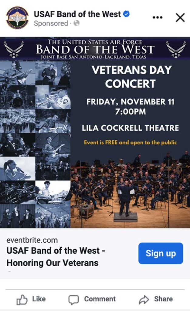 usaf band of the west social