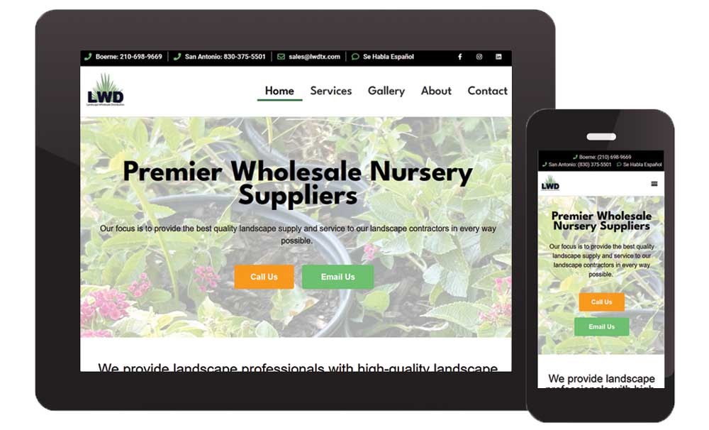 landscape wholesale distributors tablet and phone view