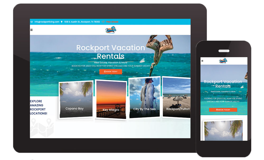 Rockport living website on mobile and tablet